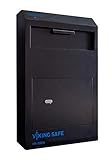 Viking Security Safe VS-19DB Large Wall Mount Depository Safe Drop Box Safe in Black Water-Resistant Coating and High Security Double Bitted Key