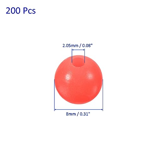 image for M METERXITY 200 Pcs Glow Fishing Beads - Plastic Luminous Round Bait E