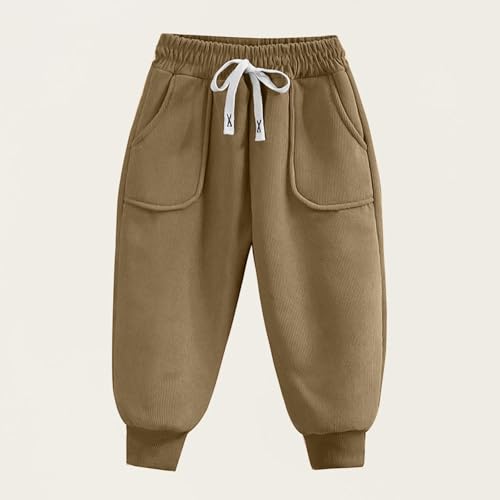 Boys Sweatpants Casual Elastic Waist Corduroy Trouser with Pocket Stretch Thicken Trendy Lounge Fall Pants 1-13 Years 5