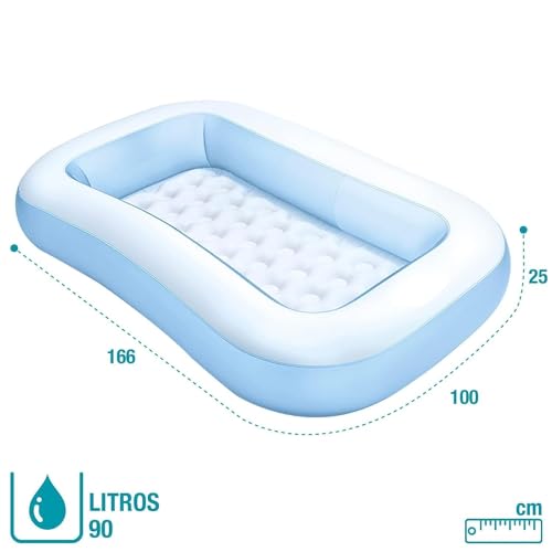 Image of Kidoyz 5.5 Feet Inflatable Baby Pool Bath Tub for Kids (4-9 Years) - Indoor & Outdoor Swimming Pool for Toddlers | with or Without Air Pump (5.5Ft Pool + Air Pump)