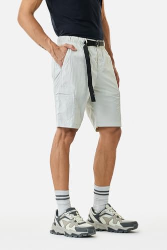 Image of SNITCH Men Casual Shorts | Regular Fit Mid Rise Solid Design | Lightweight 100% Nylon with Smooth Texture & Utility Pockets for Summer & Casual Wear