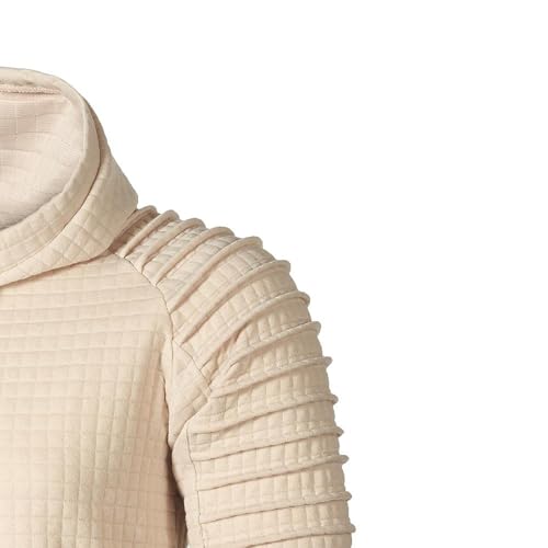 Mens Hooded Knitted Sweatshirt Athletic Ribbed Stretch Long Sleeve Hoodies Slim Fit Lightweight Pullover Solid Gym Top3