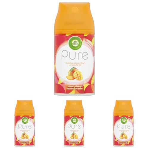 Air Wick Freshmatic, Island Mango Air Freshener, 250 ml Refill (Pack of 4)