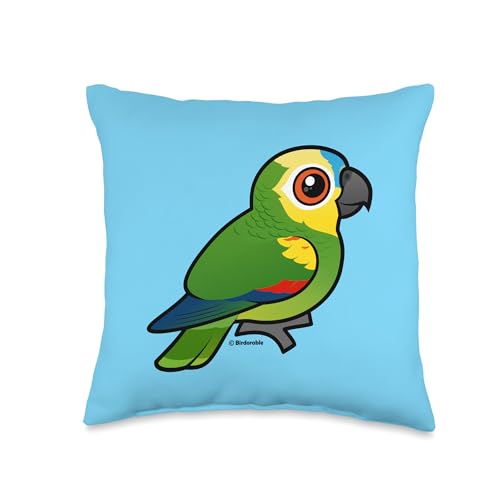 Cute Cartoon Blue-fronted Parrot Birdorable Conure Bird Throw Pillow