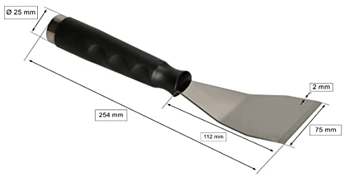 KOTARBAU® Schilderspatel, schraper voor muren, gebogen, 75 mm, roestvrij staal - Afbeelding 3
