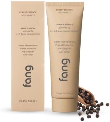 Fang Forest Essence Natural Toothpaste|Fluoride Free Hydroxyapatite|Teeth Whitening|Heals Sensitive Teeth|Fights Cavities,Gum Diseases & Bad Breath|Sls & Chemical Free|Organic, Vegan,1 Count