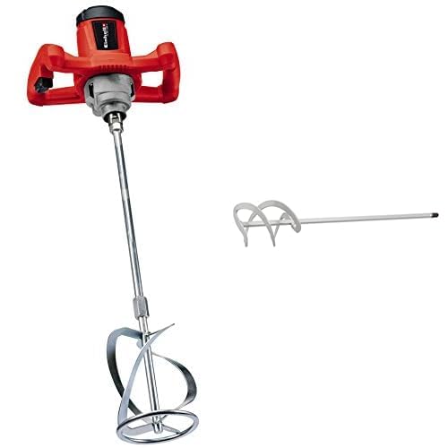 Einhell 4258545 Batidor de Pintura TC-MX Potencia 1200 w, 240 V, Rojo + kwb Mezclador de mortero de 90 mm