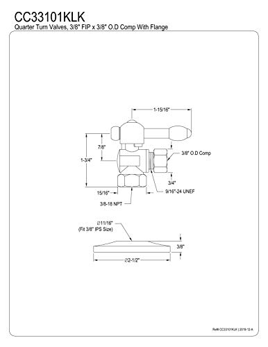 Vanne d'arrêt Kingston Brass CC33101KLK pour bloquer l'eau rapidement - 3