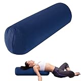 MABOZOO Round Yoga Pillow, Cylindrical Yoga Bolster Pillow with Washable Cover, Meditation Cushion Body Cushion for Practice, Restorative, Meditation (Blue)