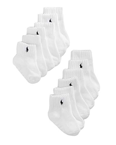 Image of Polo Ralph Lauren Baby Boys Pony Logo Socks 6-Pack (6-12 Months, White)