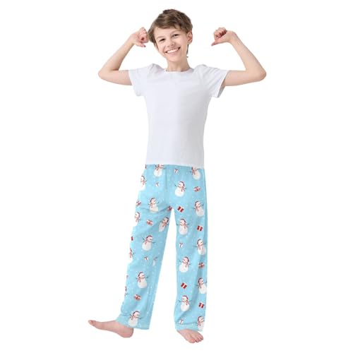 Boys' Pants Funny Snowman Long Bottoms Jogger Pants Elastic Waist Trousers with Pockets S-XL2