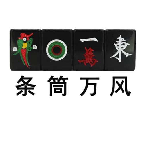 Set Acrílico de Mahjong Negro con Caja de Madera miniatura 4