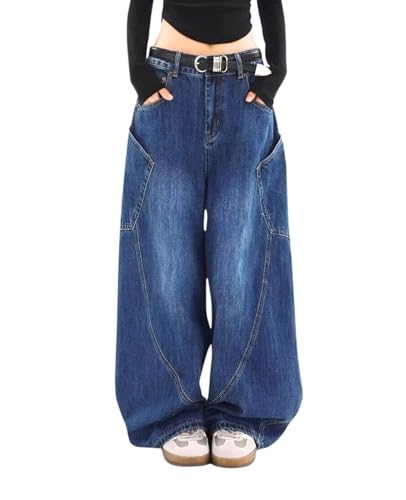 Baggy Jeans for Woman Men High Waisted Barrel Leg Jeans Casual Loose Denim Pants Streetwear Clothes