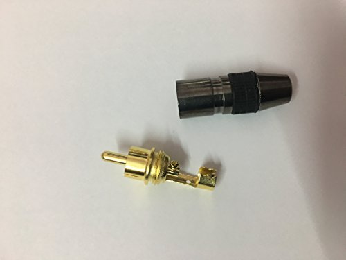 PagKis Metal Solderless RCA Male Connectors with Screw Design - Audio Video in-Line Jack Adapter Gold Plated for Amplifier - Set of 6