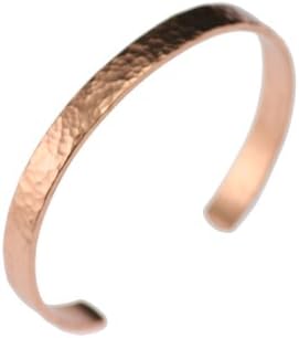 John S. Brana Hammered Copper Cuff Bracelet - Durable Copper - Lightweight - 100% Uncoated Solid Copper (6.5 Inches)