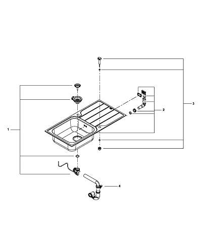 Évier de cuisine encastrable 1 bac avec égouttoir acier inoxydable GROHE - 6