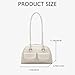 CGBCGB Y2K Fashion Underarm Bags for Women, Retro Solid Color PU Leather Shoulder Purse Handbag for Daily Office Travel (White)
