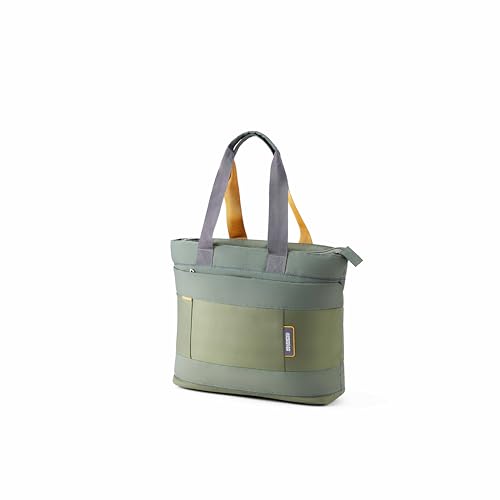 Image of American Tourister Urban Biz Womena€s Office Tote Bag | 14 Inch Laptop Compartment | Smart Sleeve | Office & Work Tote |Green