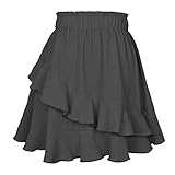 Falda básica de verano para mujer, color negro, para Navidad, Halloween, día de San Patricio, día de San Valentín, luna de miel, boda, día de Oktober, vacaciones, día de la madre, trabajo casual