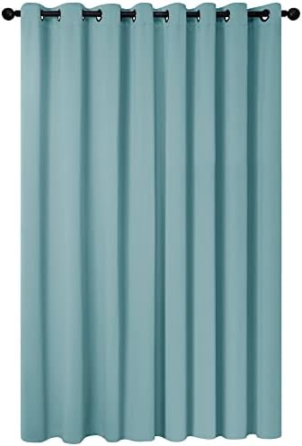 Deconovo Thermal Insulated Curtain Eyelet Blackout Curtain Lining Single Curtain for Door 52"x 54" Navy Blue 1 PANEL