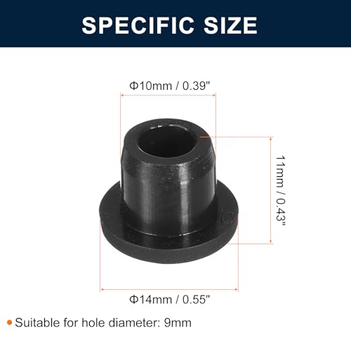 Image of uxcell 20 Pieces Black Plug Holes, Waterproof Button Plug Rubber Hole Plugs for 9mm /0.35 inch Hole