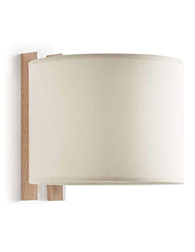 Exo Lighting - Aplique de pared WOOD pantalla beige E27