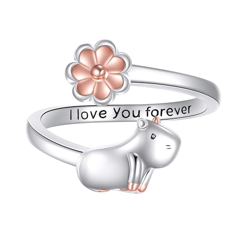 Bague capybara en argent sterling 925 pour accessoiriser vos tenues d'été