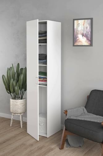 CARATTERISTICHE TECNICHE - Complemento d'arredo versatile, progettato per una facile integrazione con altri mobili - Imballaggio resistente, progettato per l'eCommerce - Materiale: pannello truciolare melaminico - Info aggiuntive: Articolo certificato EPA 40 CFR TSCA - Rilascio di formaldeide conforme alle direttive IOS/MAT/0181/EN 17300 - Smontato - Dotato di kit di montaggio - Anta battente - Dotato di barra appendiabiti - Montaggio per anta battente reversibile