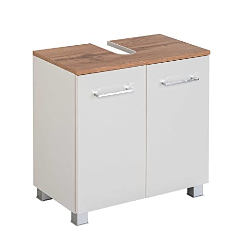 Waschbeckenunterschrank, Pares, 60 cm, 2 Schubladen, Weiß