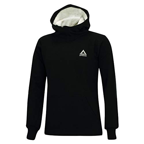 Airtracks Sweat-shirt à capuche Crew Comfort Line pour homme - Veste de survêtement fitness - Logo imprimé - 80 % coton, 20 % polyester - Noir - Large Cover