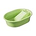 Ioensy Washboard Basin Laundry Basin with Soap Holder Tool Wash Tub Scrubbing Board for Dormitory Home Laundry Hand Wash Bathroom, Green