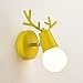 Lyghtzy Nordique Moderne Conception Réglable Cerf Antlers Forme Applique Murale en Fer Forgé Chambre De Lecture Applique Murale Chambre Enfants E27 (Jaune)