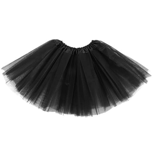 WLLHYF Tutu-Rock 3-lagig Tüll Pailletten Stern Ballett Tanzröcke Prinzessin Party Kostüm Tutu Festliches Party-Kostüm (Schwarz)