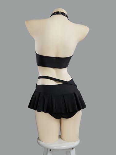 MEOWCOS Women Bikini Set Halter Hollowed-Out Heart-Shaped Bikini Swimsuit Bathing Suit4