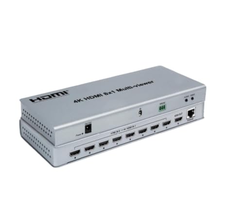 Multivisor 4K conmutador de 8 entradas y 1 salida de pantalla HDMI con control RJ45 RS-232