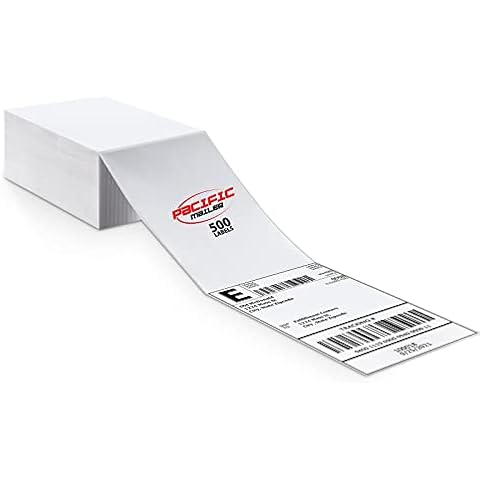 Pacific Mailer 4" x 6" Thermal Labels Direct Thermal Shipping Labels 500 Fanfold Labels Cover