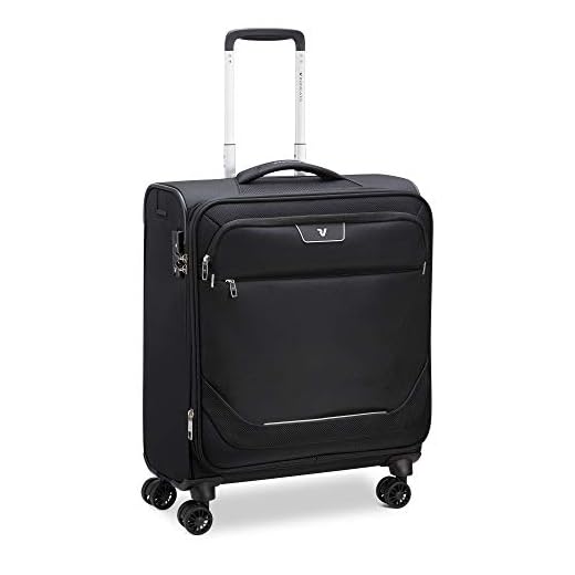 Roncato Joy Maleta Cabina avión Negro, Medida: 56 x 45 x 25 cm, Capacidad: 54 l, Pesas: 2.10 kg