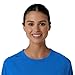 Carhartt Force Cross-Flex Scrubs for Women, Crew Neck Long Sleeve Scrub Top - Royal, M
