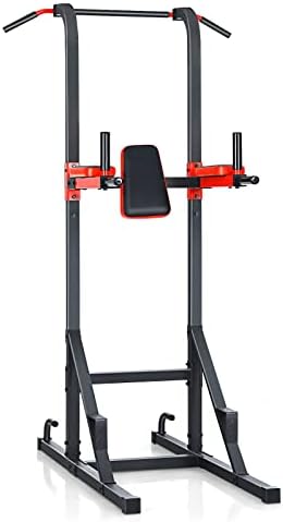 COSTWAY Power Tower Dip Station, Multi-function Pull Up Bar Push Up Stand Workout Equipment for Full-body Home Gym Fitness Exercise Strength Training