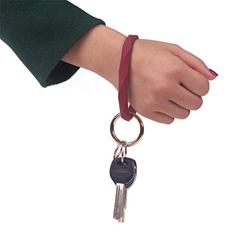 Yaka Silicone Wrist Rhombic Keychain Circle Bracelet Rubber Bangle Round Keyring (Bronze Blue) #TOP6