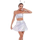 ☘【ANLASS】Frauen tanzen Rave Outfit Clubwear ist geeignet für S, M, L, XL, XXL, Festivalbekleidung für Frauen, Konzertoutfits für Frauen, perfekt für Tanz, Gebärmutterraum, UFO Alien Themenpartys, Musikfestival, Kostüm, Halloween, Geburtstag, Clubwear, Rave-Kleid, Tanz, Karneval, Rollenspiele, Bühnenauftritte, Indoor- und Outdoor-Partys, Diskotheken, Nachtclubs, Junggesellenabschied, Kulturfestivals, Hochzeiten, Schulfeste, Maskerade, Cosplay, Discokleidung und andere Veranstaltungen