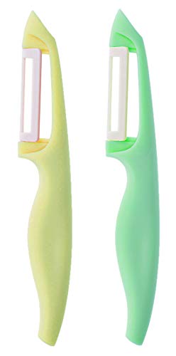 Handheld Manual Potato Peeler Tool - Pack of 2 - Swivel Vegetable Skin Peeler - Easy Use Ceramic Potato Peeler