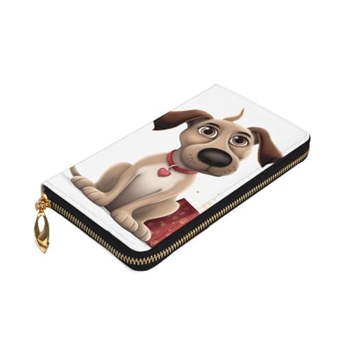 dog Wallet for Men Women Long Purse Leather Clutch Large Business Handbag Travel Phone Holder Credit Card Holder Money Case with Zipper Leather Wallets Gift3