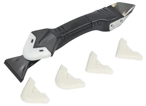 HYECHO Raschietto multifunzionale 3 in 1 per tutti i riempitivi. Spatola in silicone, strumento lisciante con 5 teste di colla