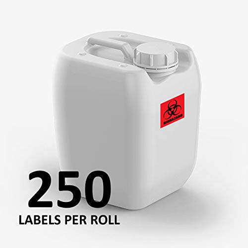 2” X 2” Biohazard Stickers Sign, Roll Of 250 Biohazard Warning Labels, Coated Paper, Universal Biohazard Symbol, Self-Adhesive Biohazard Warning Signs For Labs, Hospitals, And Industrial Use #TOP2