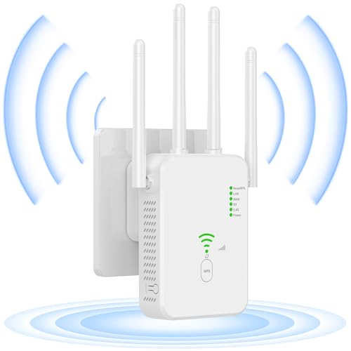 LYPPUL WLAN Verstärker, 300Mbit/s WLAN Repeater Dualband 2,4GHz WLANs-Extender-Signalverstärker mit Repeater/Router/Access Point Modus,WiFi Booster Kompatibel Allen Geräten Mit LAN/WAN Port