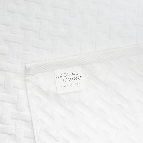 Casual Living P-1 28647 White Cane Cotton Hand Towel Hotel-Style Hand Towels Ultra-Soft Highly Absorbent Machine Washable Quick-Drying 4-Piece Hand Towel Set thumb #6