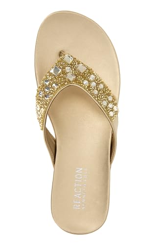Kenneth Cole Reaction womens Glam-athon Thong Sandal , CHAMPAGNE , 7