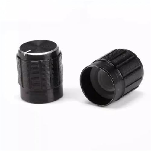 Embellecedor de potenciómetro de aluminio 15x17mm con acabado anodizado negro premium