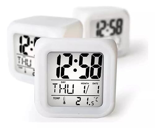 Despertador Cubo 7 Cores Led, Relógio Digital